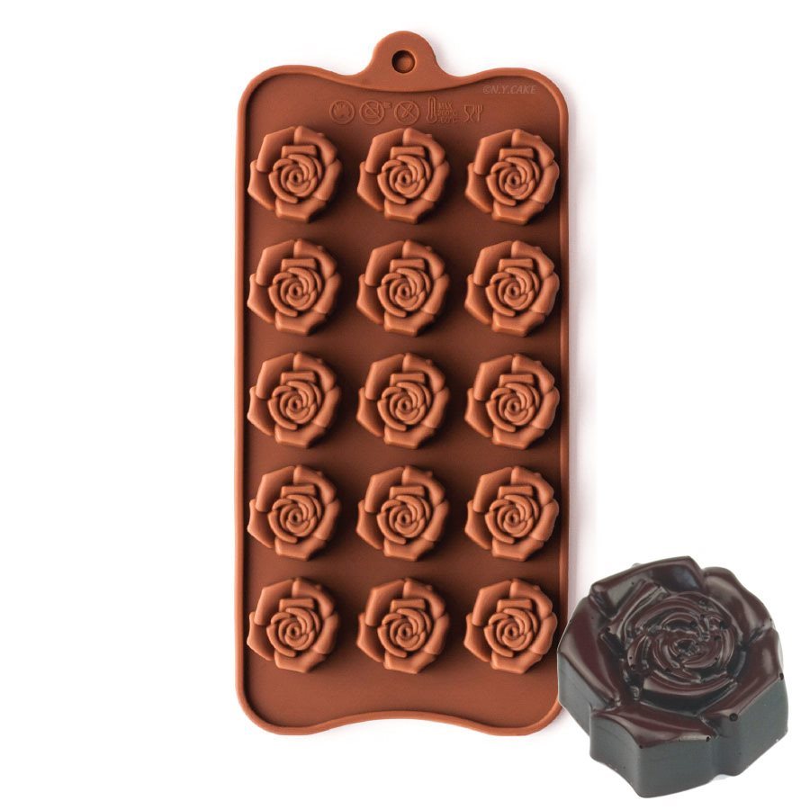Molde de silicona Mini Rosa Abierta para Chocolate