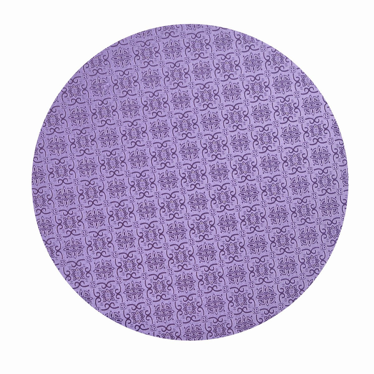 Lilac circle cake drum by Whalen Packaging in various sizes, showcasing sturdy cardboard support for cake displays.