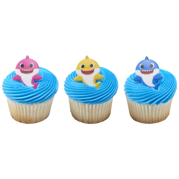 Baby Shark Family Cupcake Rings 12ct