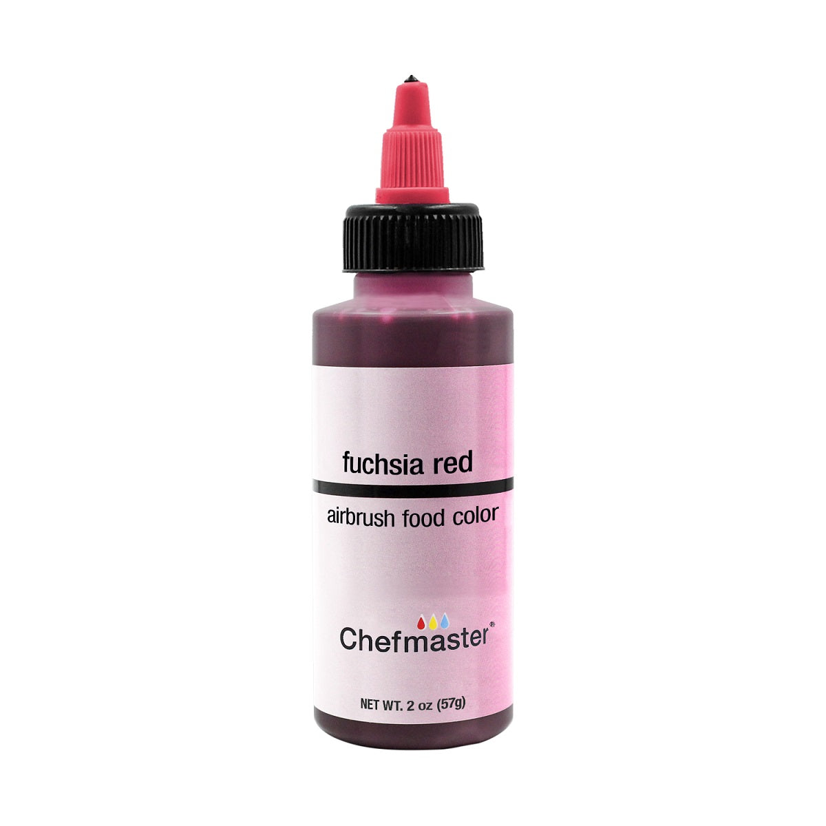 Chefmaster Airbrush Colors 2oz set featuring vibrant, all-color selection for airbrushing on cakes, crafts, and artistic projects.