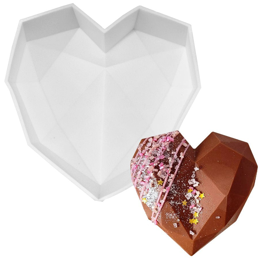 Molde de Silicona con Forma de Corazón de Diamante Grande NY Cake de 17,78 cm