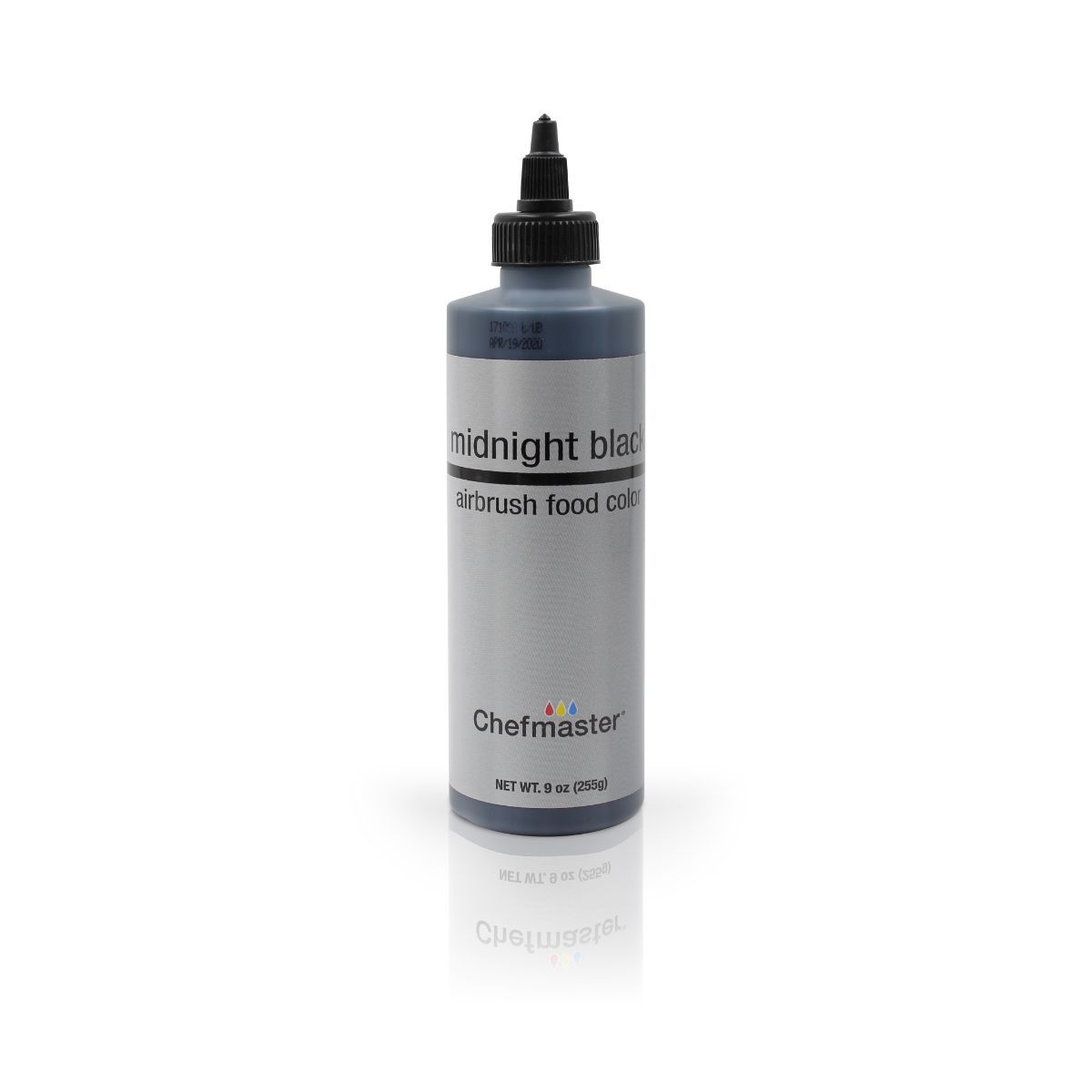 Chefmaster Airbrush Colors 2oz set showing vibrant paint bottles for detailed airbrush art and cake decorating.