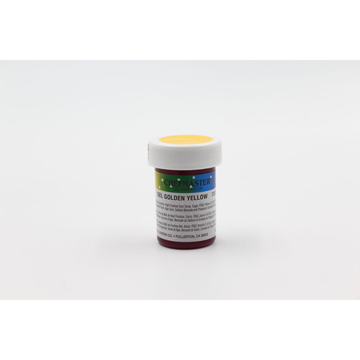 Chefmaster Gel Base 1oz in various colors, showcasing vibrant gel color samples on a white background.