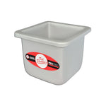 Fat Daddio's square cake pan in various sizes, made of durable metal, ideal for baking evenly shaped cakes.