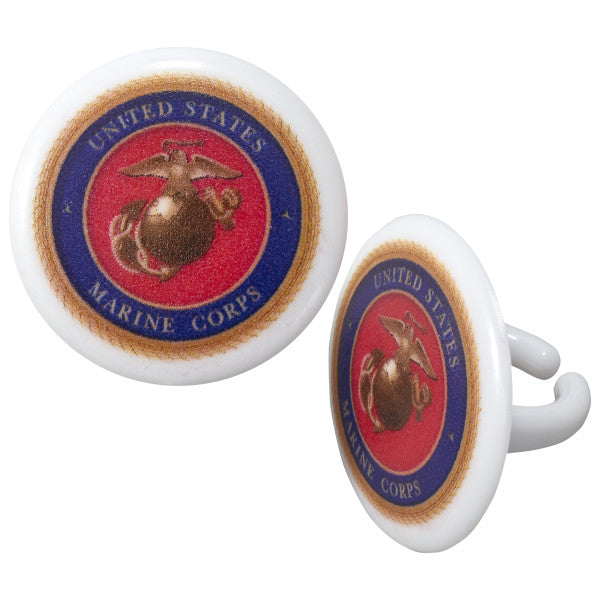 United States Marine Corps Cupcake Rings 12ct