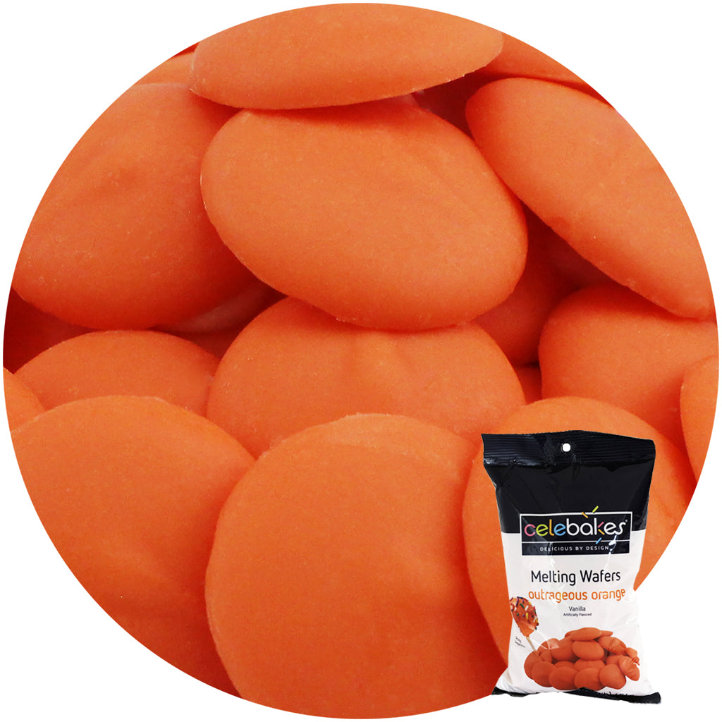CK Products Merckens Orange Chocolate Melts for confectionery, shown in the original packaging.