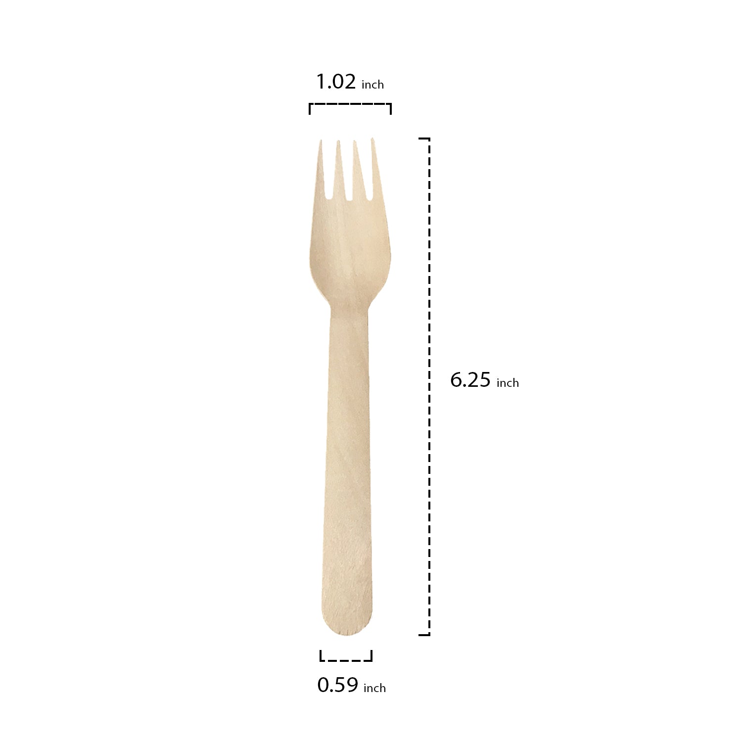 Tenedor de madera PartyE - Paquete de 20 unidades