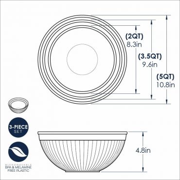 Nordic Ware Tazón para Mezclar Prep & Serve 3 piezas