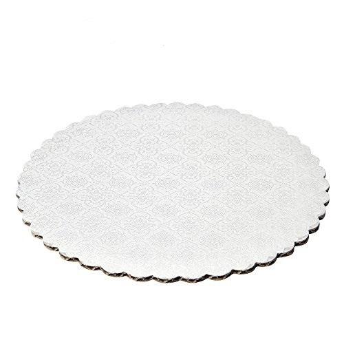 White Scalloped Circle Cake Boards — All Sizes