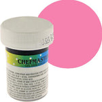 Chefmaster Gel Base Color 1oz bottle with vibrant gel colors, showing a variety of bright hue options for cake decorating.