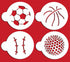 Plantilla de pastel de pelotas deportivas grandes