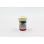 Chefmaster Gel Base Color in 1oz jar, vibrant gel food coloring for baking and decorating, shows colorful gel in clear container.