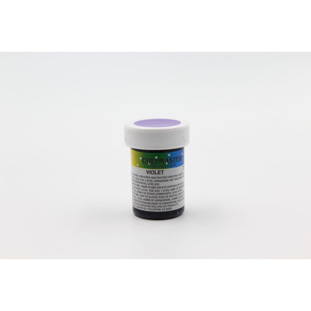 Chefmaster Gel Base Color 1oz in various shades, showcasing vibrant gel-based food coloring for cake decorating and baking.