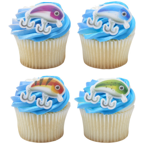 Fishing Lure Assortment Cupcake Rings 12ct