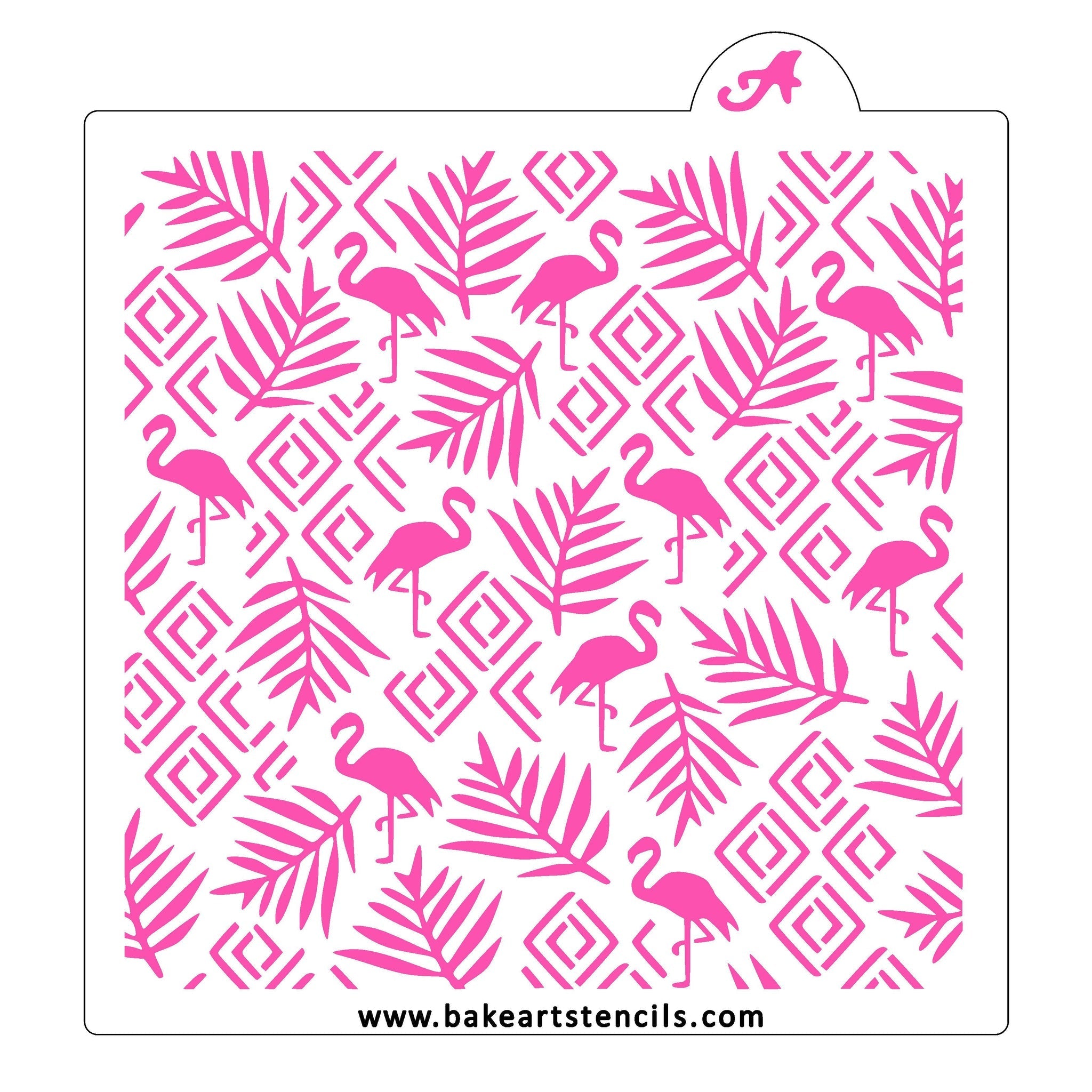 Flamingo and Leaves Pattern Cookie Stencil
