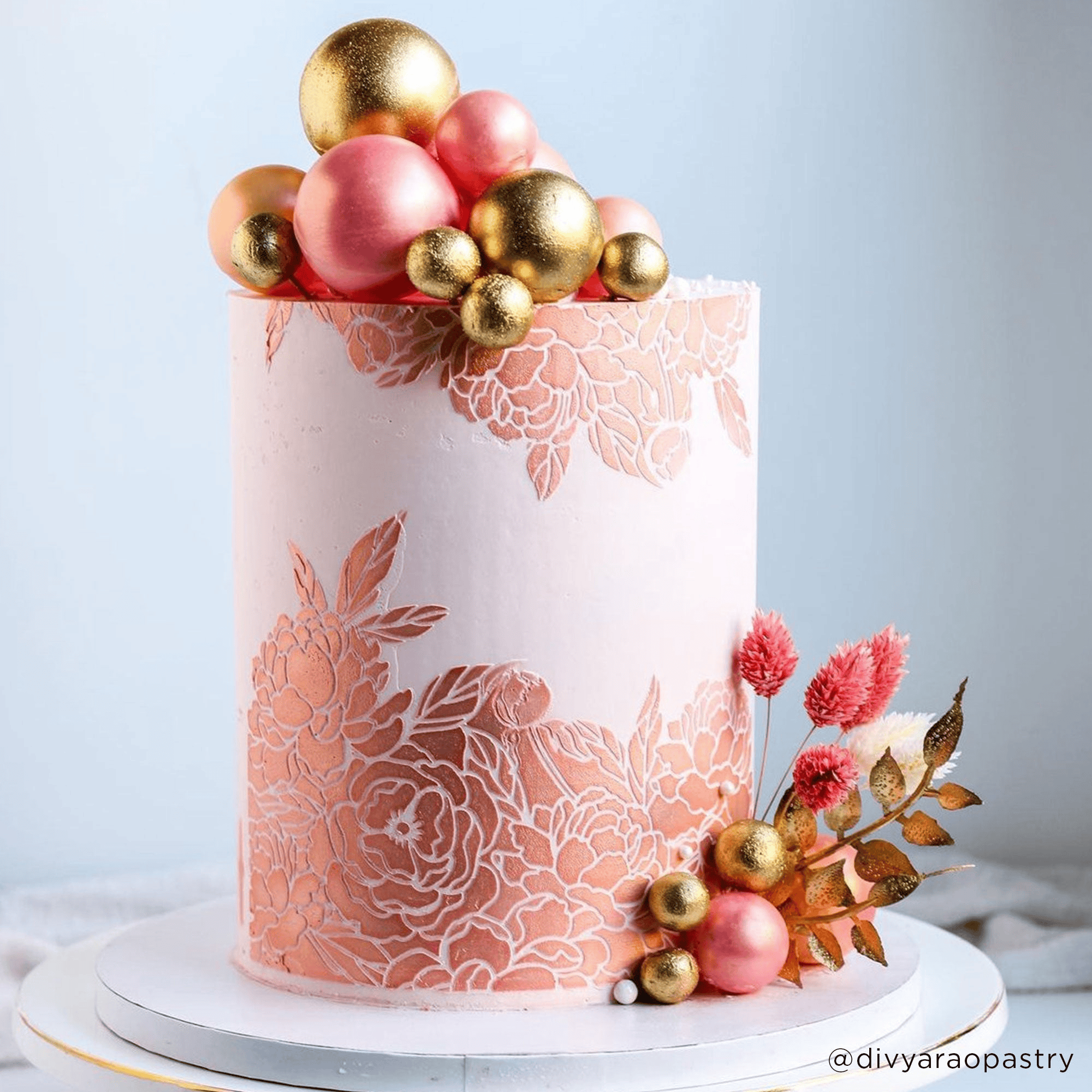 Cake Decorating Stencil PEONIA