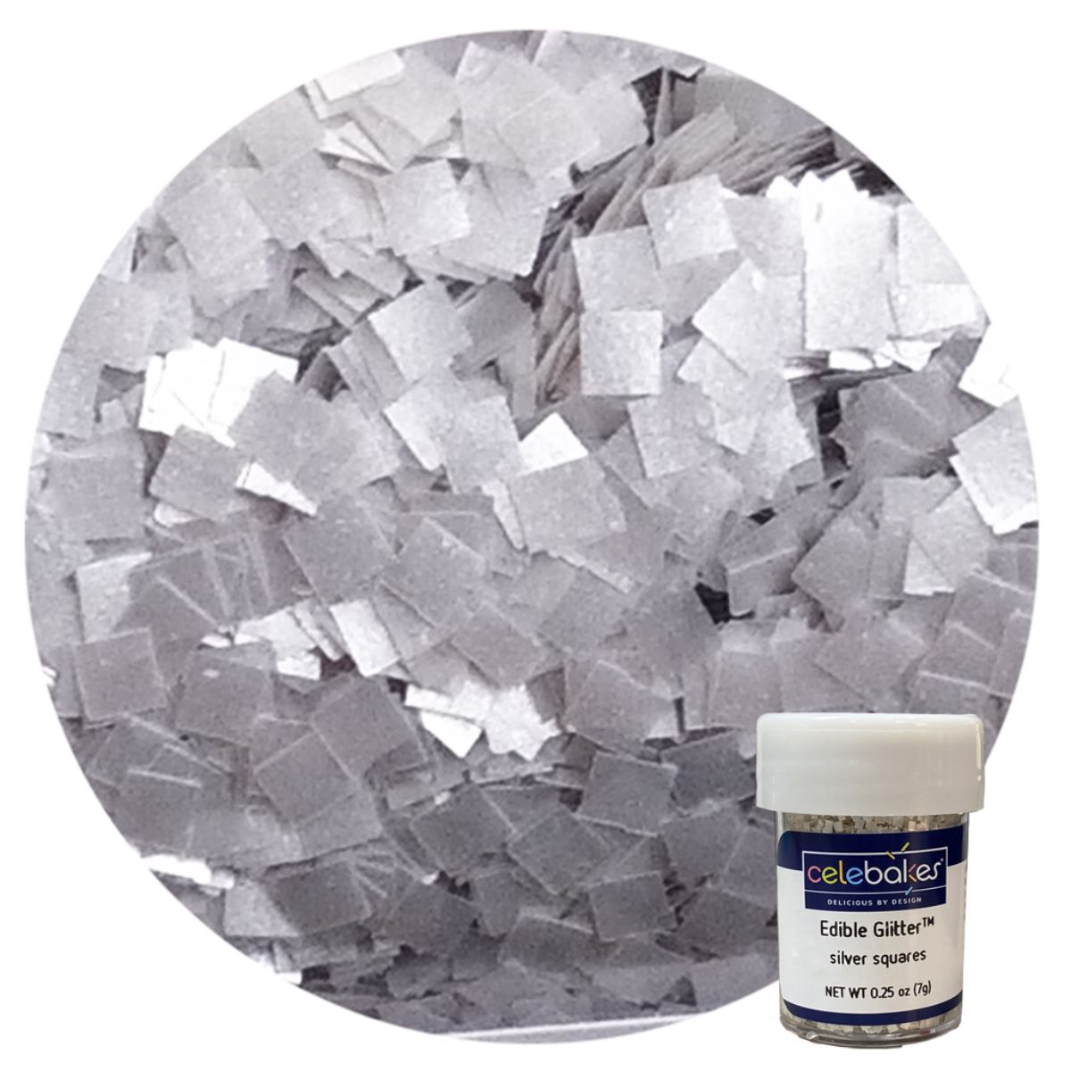 CK Edible Glitter Silver Squares