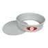 Fat Daddio's cheesecake pan in various sizes with a stainless steel finish and removable sides, ideal for baking cheesecakes.