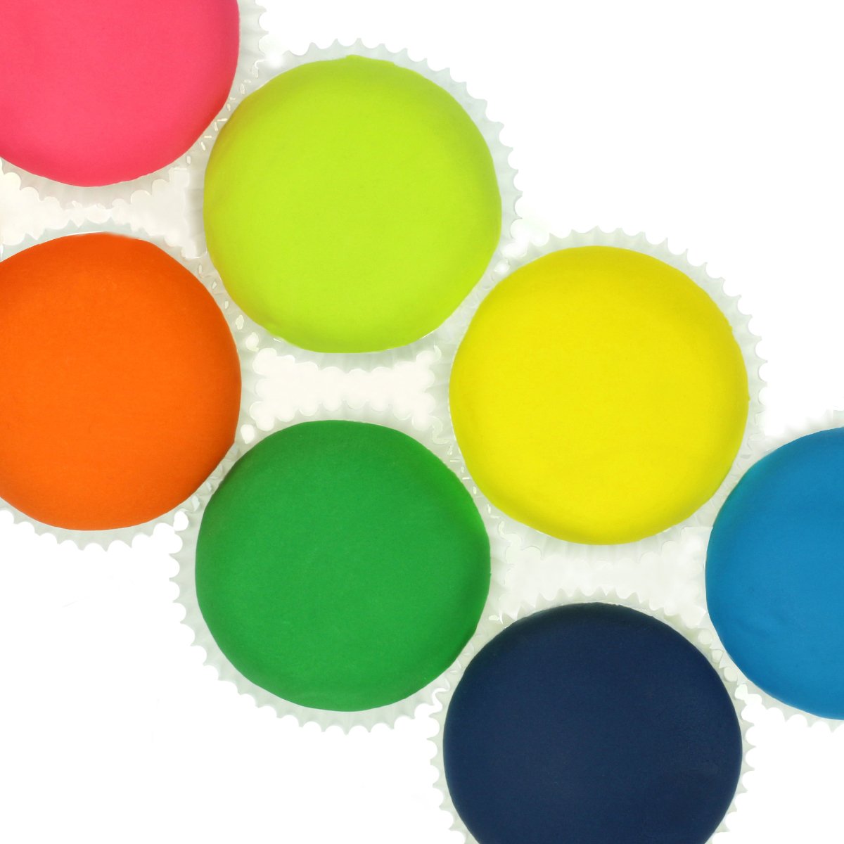Satin Ice fondant in multiple colors and sizes, smooth and pliable for cake decorating and detailed icing work.