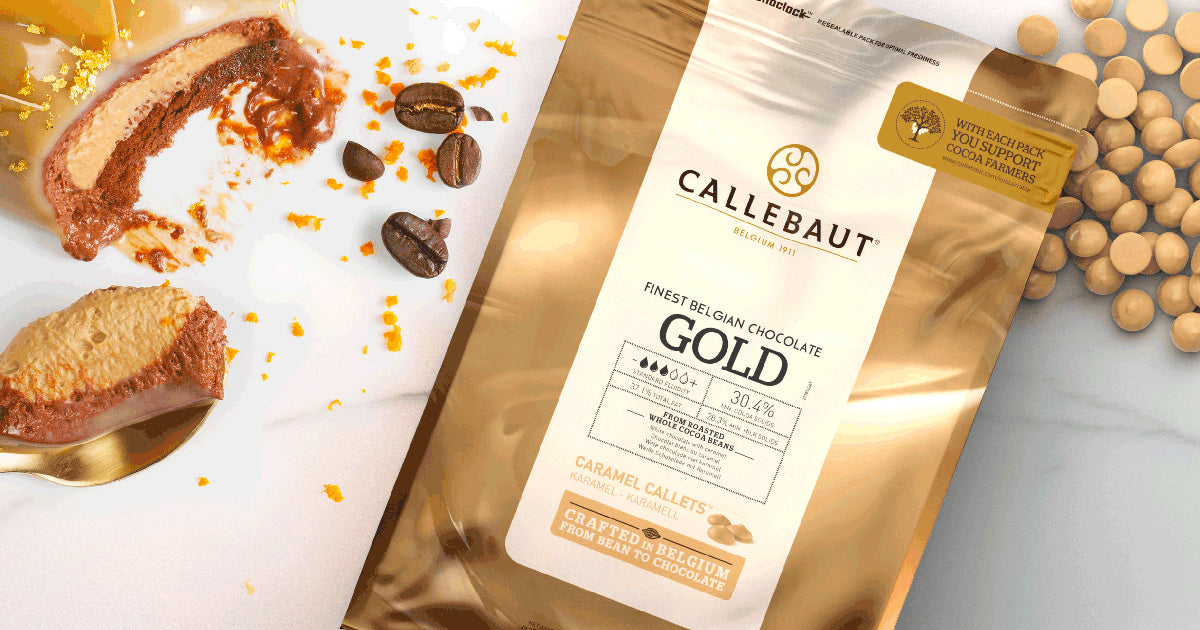 Chocolate blanco Callebaut Gold con sabor a caramelo en callets