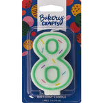 Green Sprinkle Candle Numerals 0-9