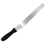 Fat Daddio's offset blade spatula in various sizes, with stainless steel blades and ergonomic handles, ideal for baking and decorating.