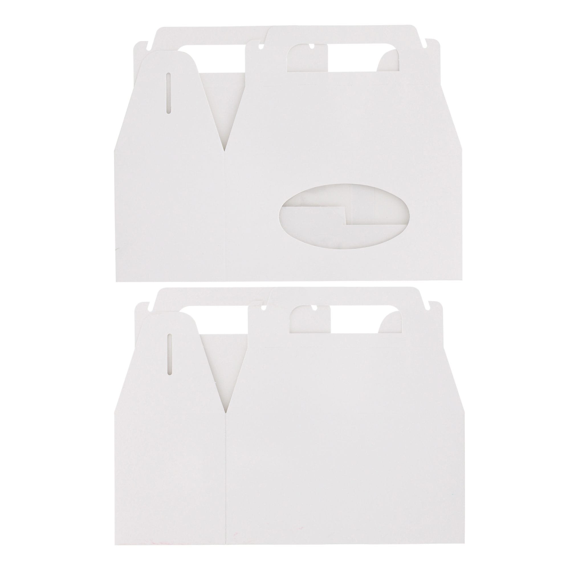 25W - Cajas con asa tipo gablete y ventana blancas de 6 3/8 x 3 x 3 1/2