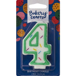 Green Sprinkle Candle Numerals 0-9