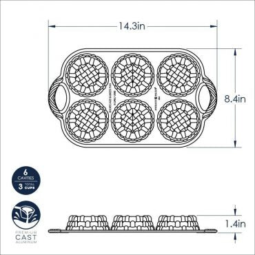 Molde para tartaletas individuales Nordic Ware - 6 cavidades