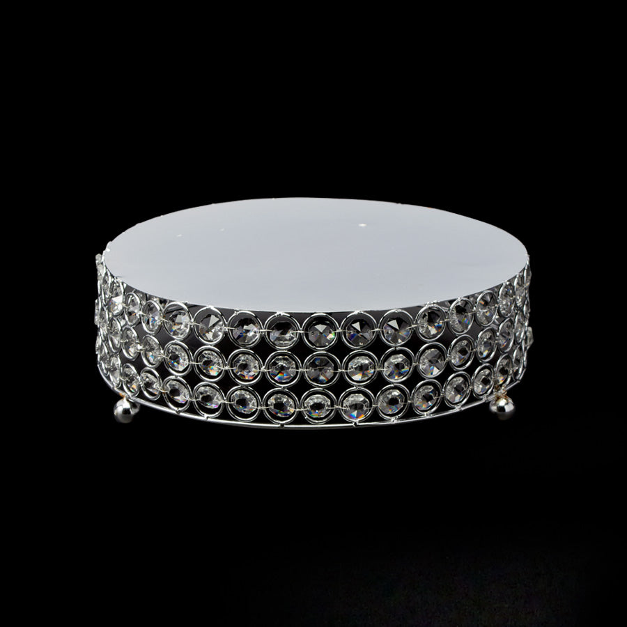 Soporte redondo de cristal para tartas de 10" - Plateado