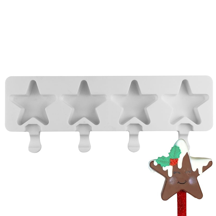 Molde de silicona NY Cake 'Estrella' para helados de pastel 4 cav.