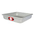 Fat Daddio's square cake pan in various sizes, made of durable metal, with smooth edges for even baking.