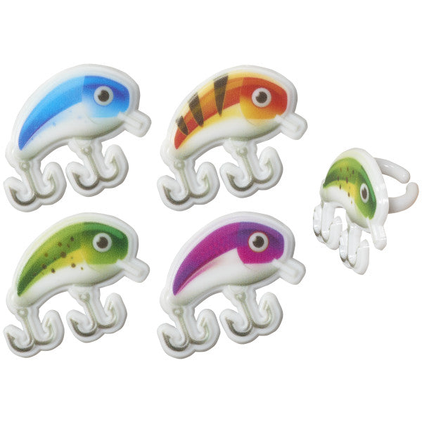 Fishing Lure Assortment Cupcake Rings 12ct