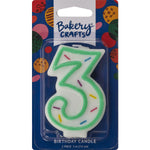 Green Sprinkle Candle Numerals 0-9