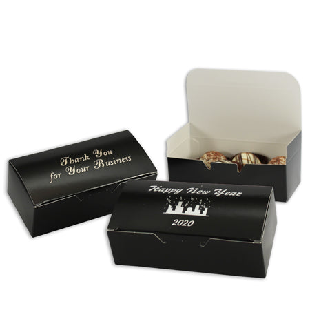 27Blk - 5 1/2 x 2 3/4 x 1 3/4 Cajas negras para dulces y caramelos - 1/2 libra