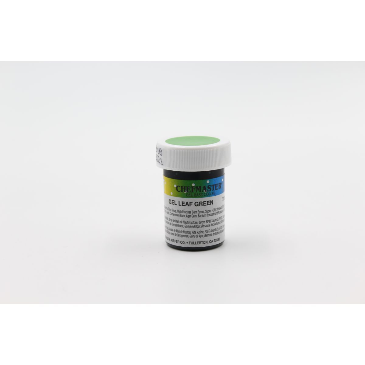 Chefmaster Gel Base 1oz in various colors, vibrant gel color palette for cake decorating and food coloring applications.