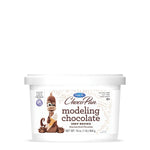 White and brown Satin Ice ChocoPan Modeling Chocolate blocks, soft and pliable for cake decorating and sculpting.