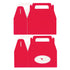 25R - Cajas rojas tipo caballete de 6 3/8 x 3 x 3 1/2 con ventana