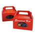 25R - Cajas rojas tipo caballete de 6 3/8 x 3 x 3 1/2 con ventana