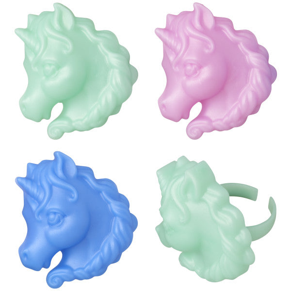 Unicorn Cupcake Rings 12ct