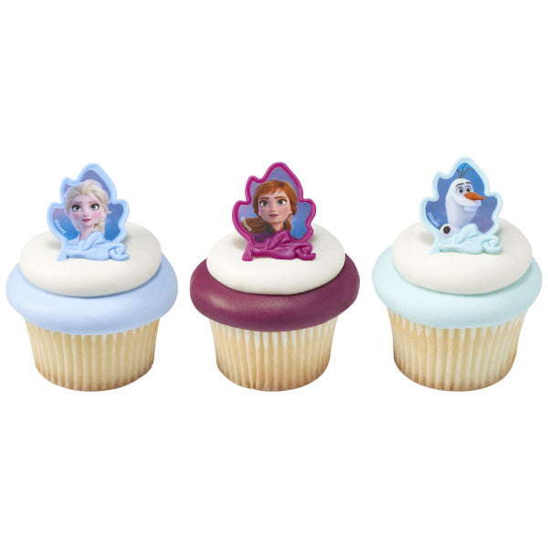 Frozen 2 Elsa Anna & Olaf Cupcake Rings 12ct