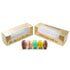 9Gold - Cajas para pelotas de golf de aluminio dorado de 4 7/8 x 1 5/8 x 1 5/8 con ventana