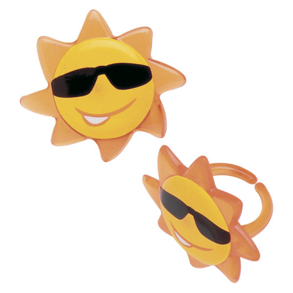Sun Face Cupcake Rings 12ct