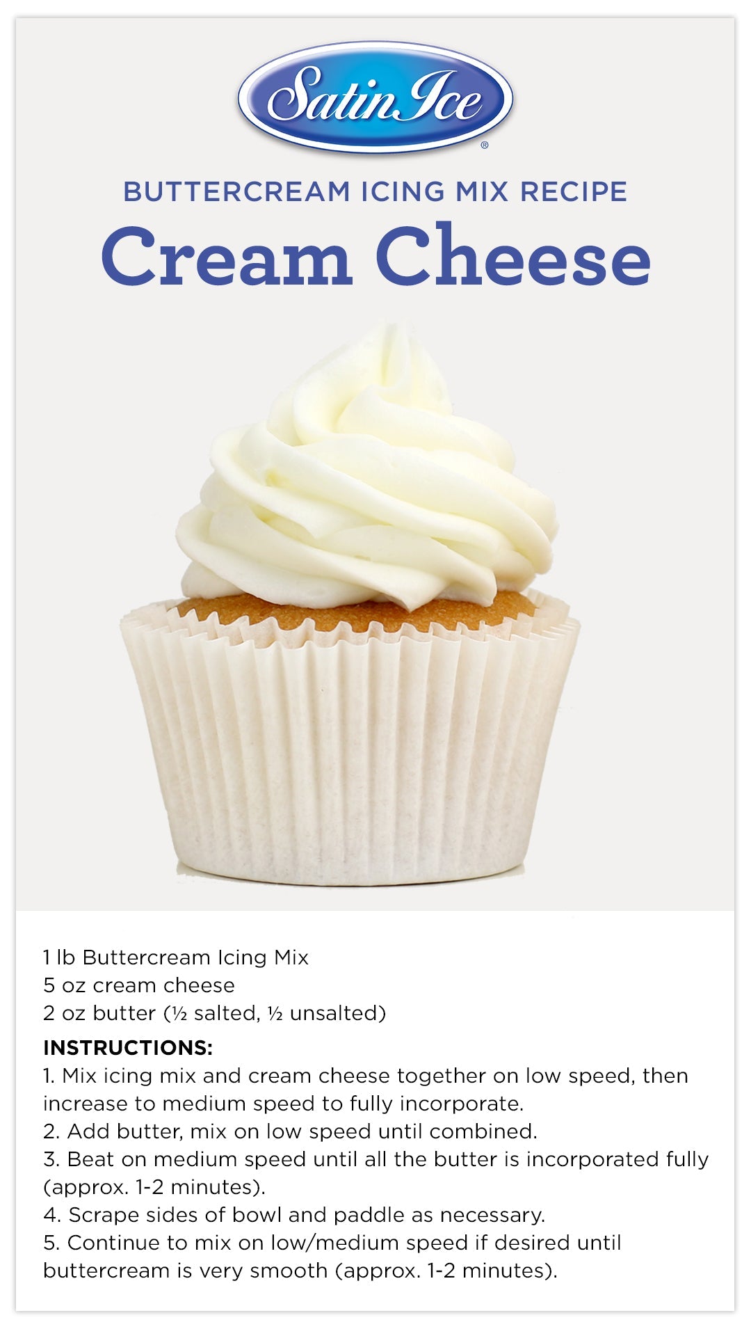 Satin Ice Buttercream Icing Mix 2lb/4lb - Bake Supply Plus