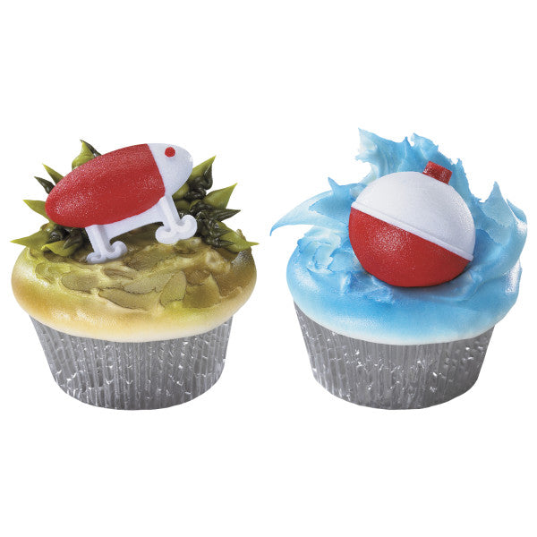 Fishing Lure & Bobber Cupcake Rings 12ct
