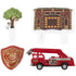Decoset de camión de bomberos y estación