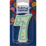 Green Sprinkle Candle Numerals 0-9