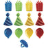 Happy Birthday Icons Cupcake Rings 12ct