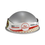 Fat Daddio's Hemisphere Pan in various sizes, showing a smooth, round metal baking pan for desserts and cakes.