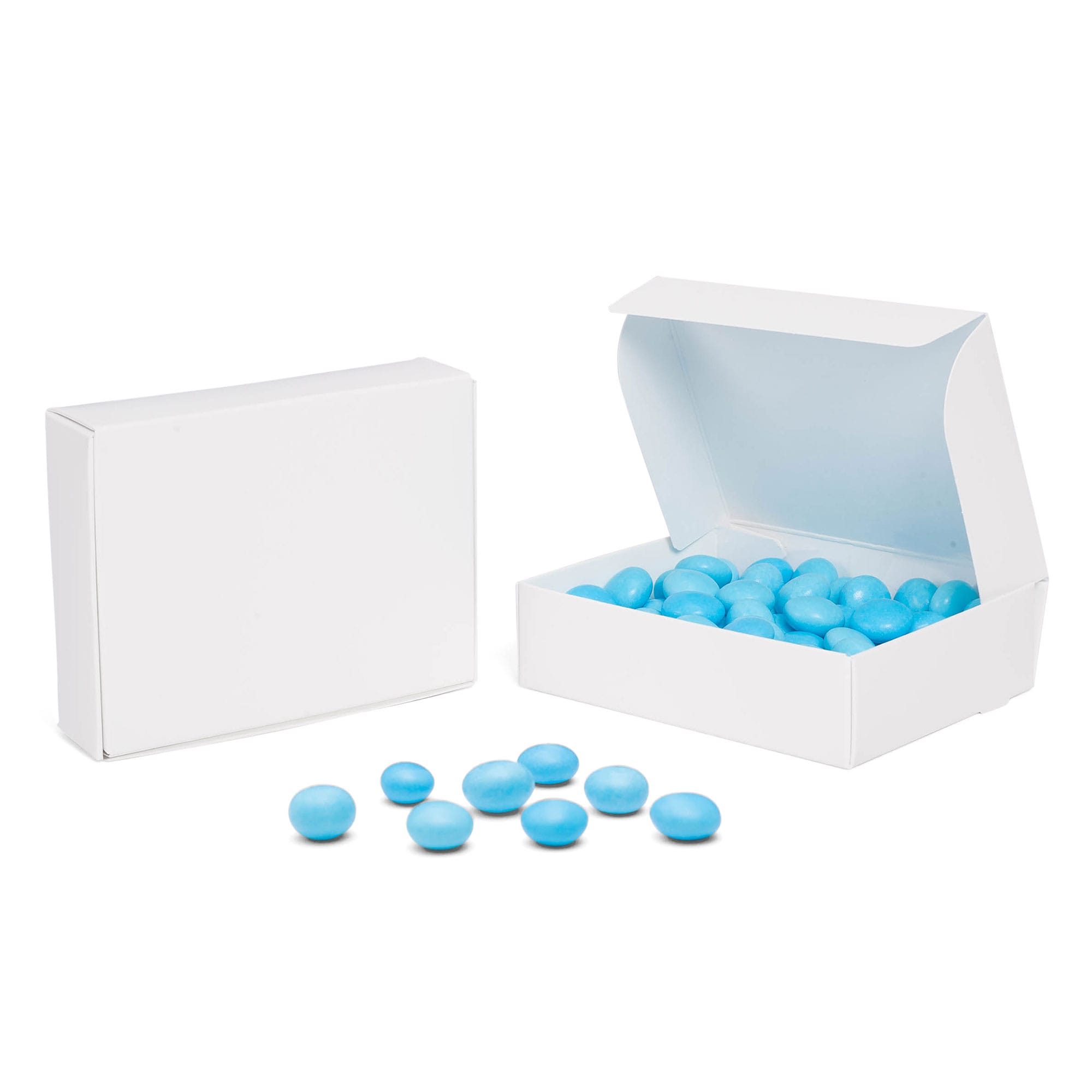 26W - Cajas blancas para caramelos y dulces de 4 9/16 x 3 9/16 x 1 1/4 - 1/4 lb.